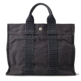 HERMES Her Line Tote Gray Nylon Canvas Size PM
