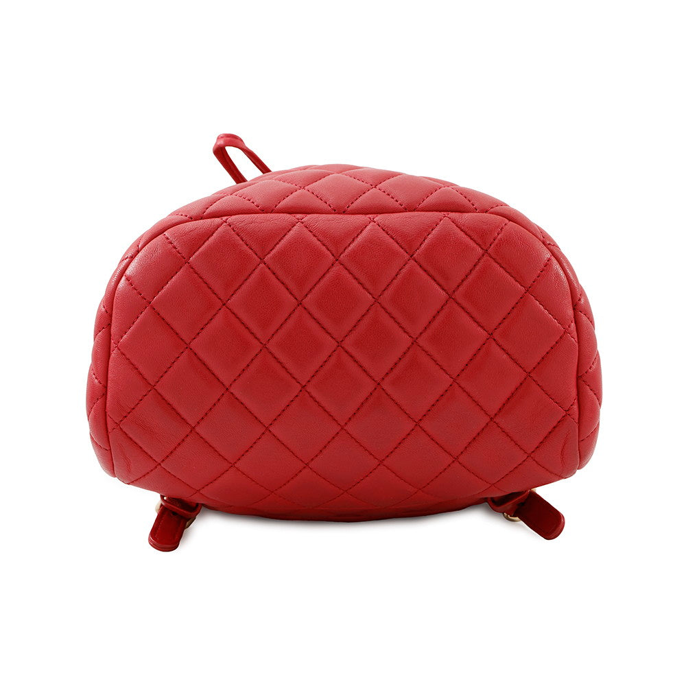 CHANEL Matelasse Backpack RedA91121 Lambskin