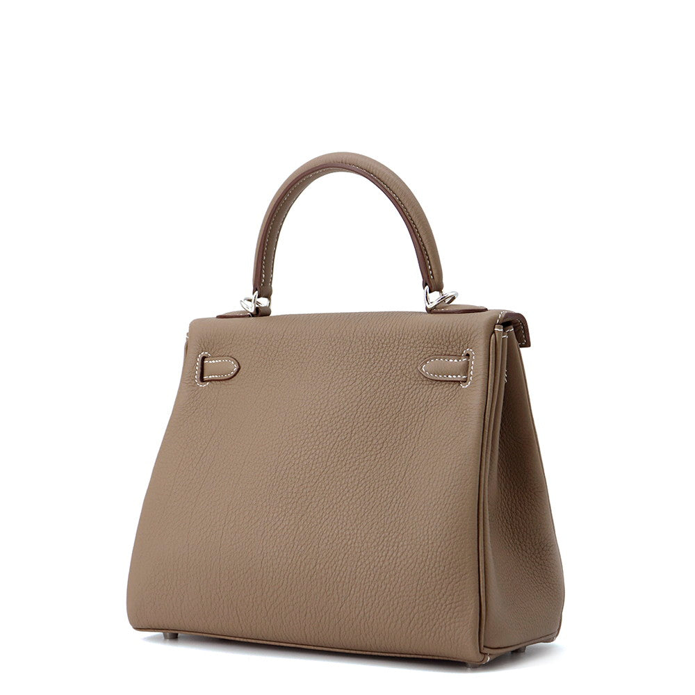HERMES Kelly Retourne Etoupe Togo Leather Size 25
