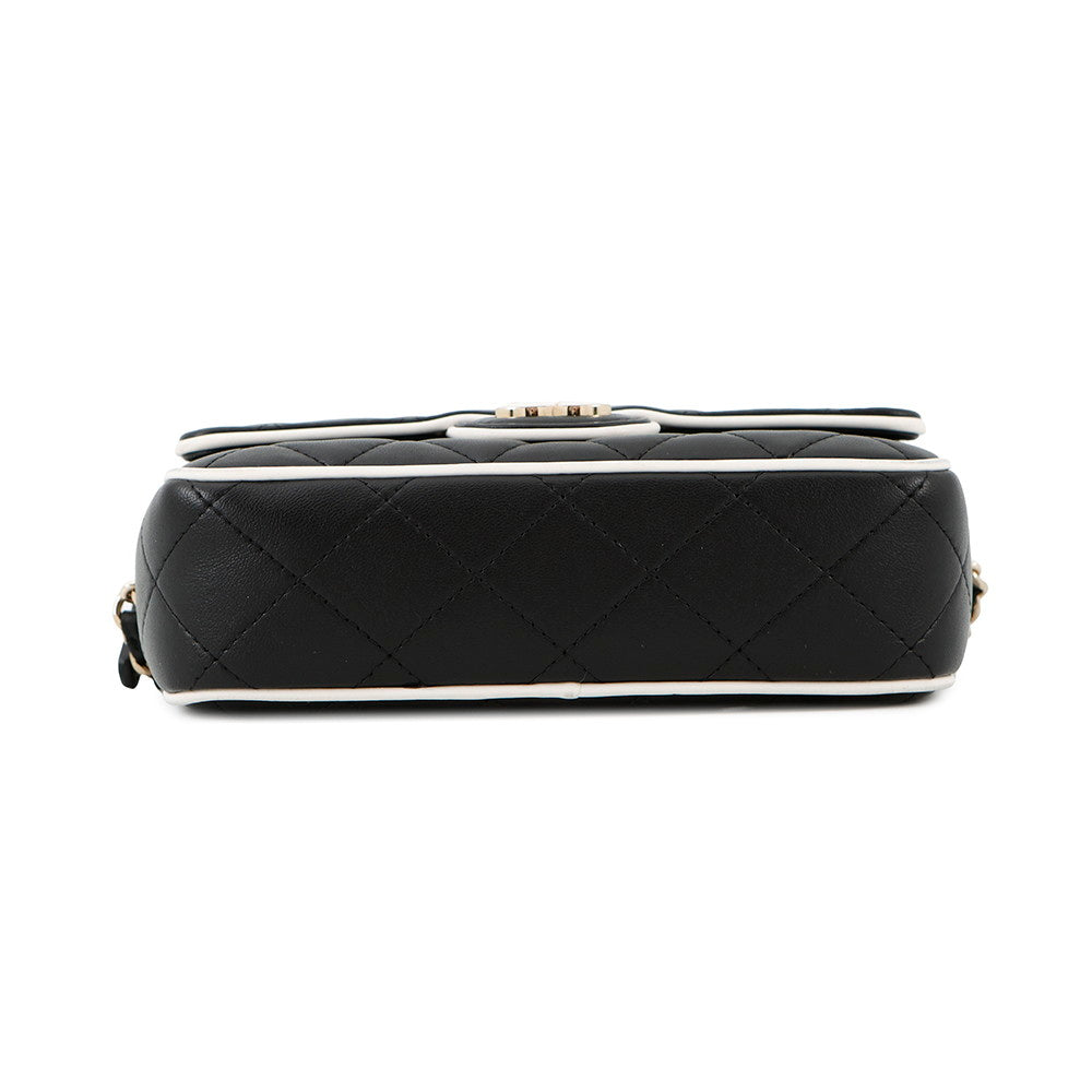 CHANEL Matelasse ChainClutch Bag Black/WhiteAP4516 Lambskin
