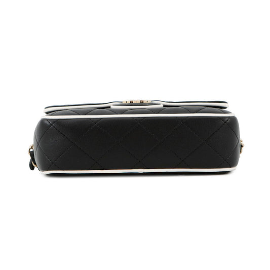 CHANEL Matelasse ChainClutch Bag Black/WhiteAP4516 Lambskin