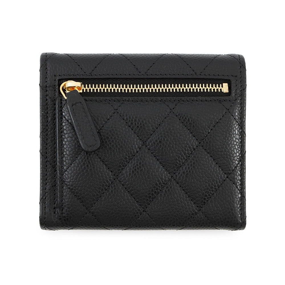 CHANEL Matelasse Classic Small Flap Wallet BlackAP0231 Caviar Leather