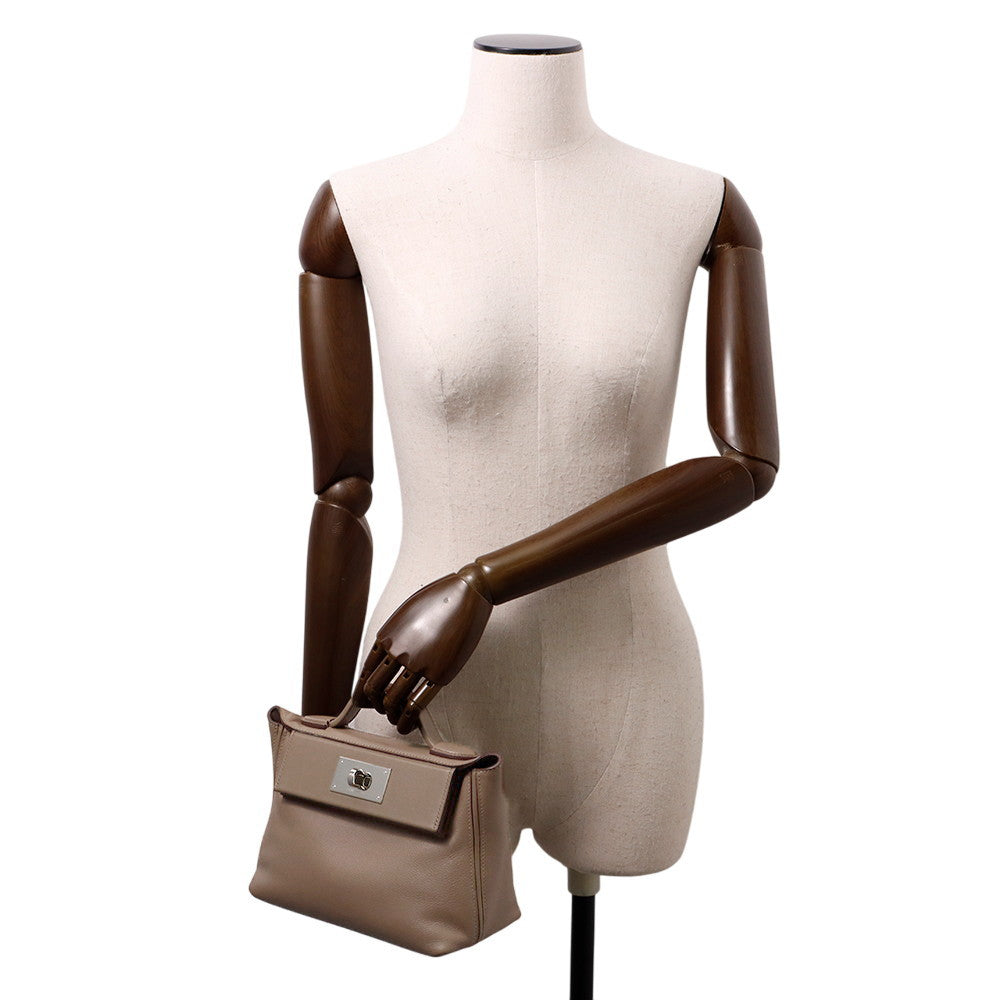 HERMES 24/24 Sac Van Quatre Etoupe Swift Leather Evercolor Size Mini
