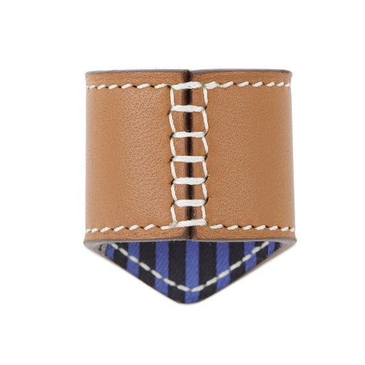 HERMES ScarfRing Porte Bonheur Maron Halzan Lambskin Silk100%