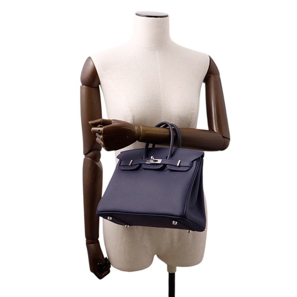 HERMES Birkin Blue Nuit Togo Leather Size 25
