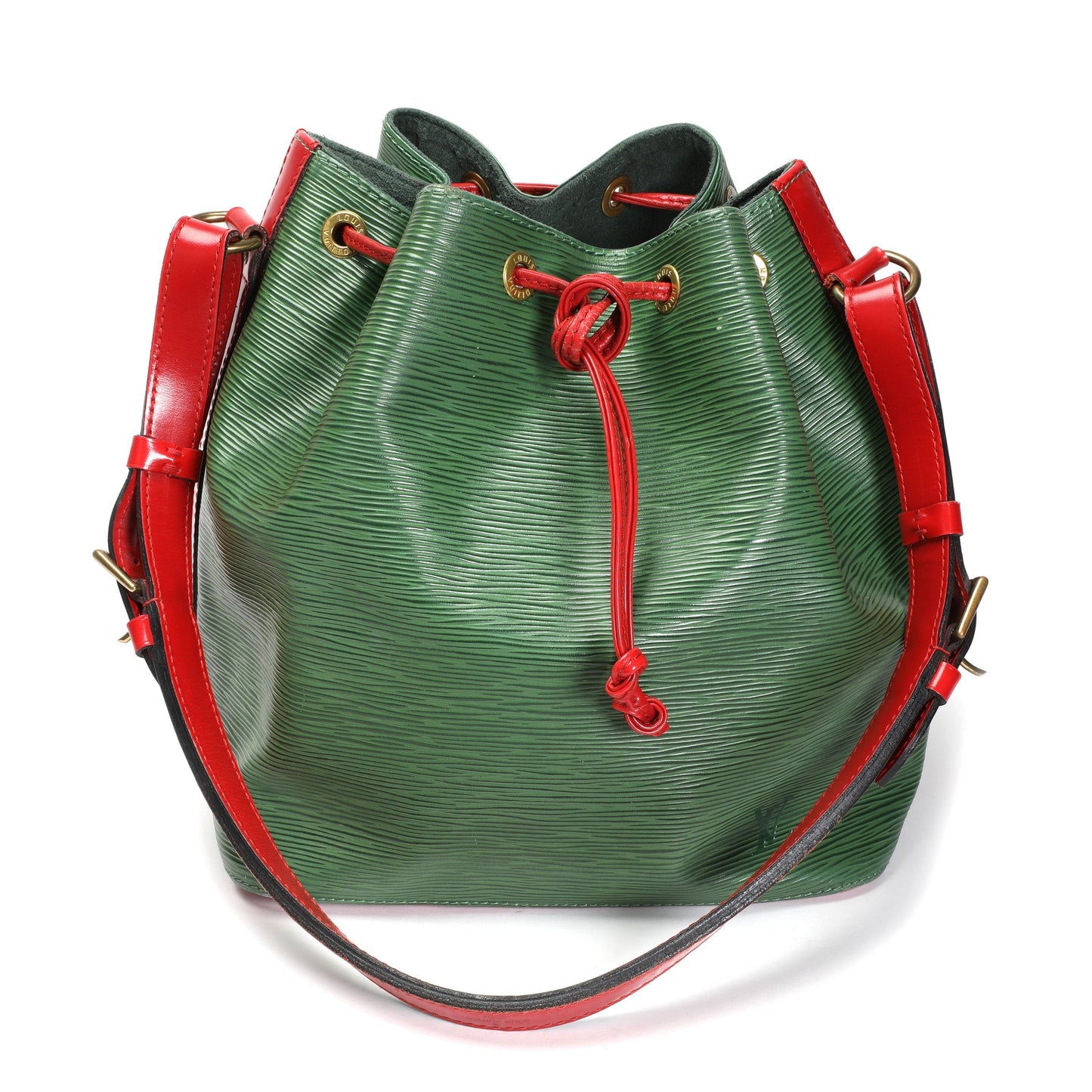 Louis Vuitton Louis Vuitton   Red & Borneo Green Epi Leather Petit Noé
