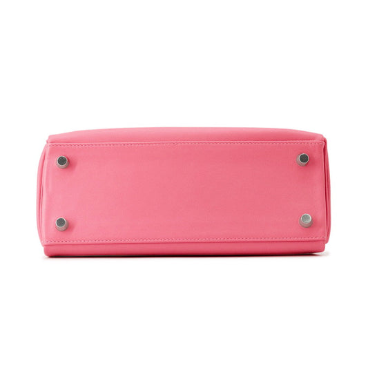 HERMES Kelly Retourne Rose Azalee Swift Leather Size 25