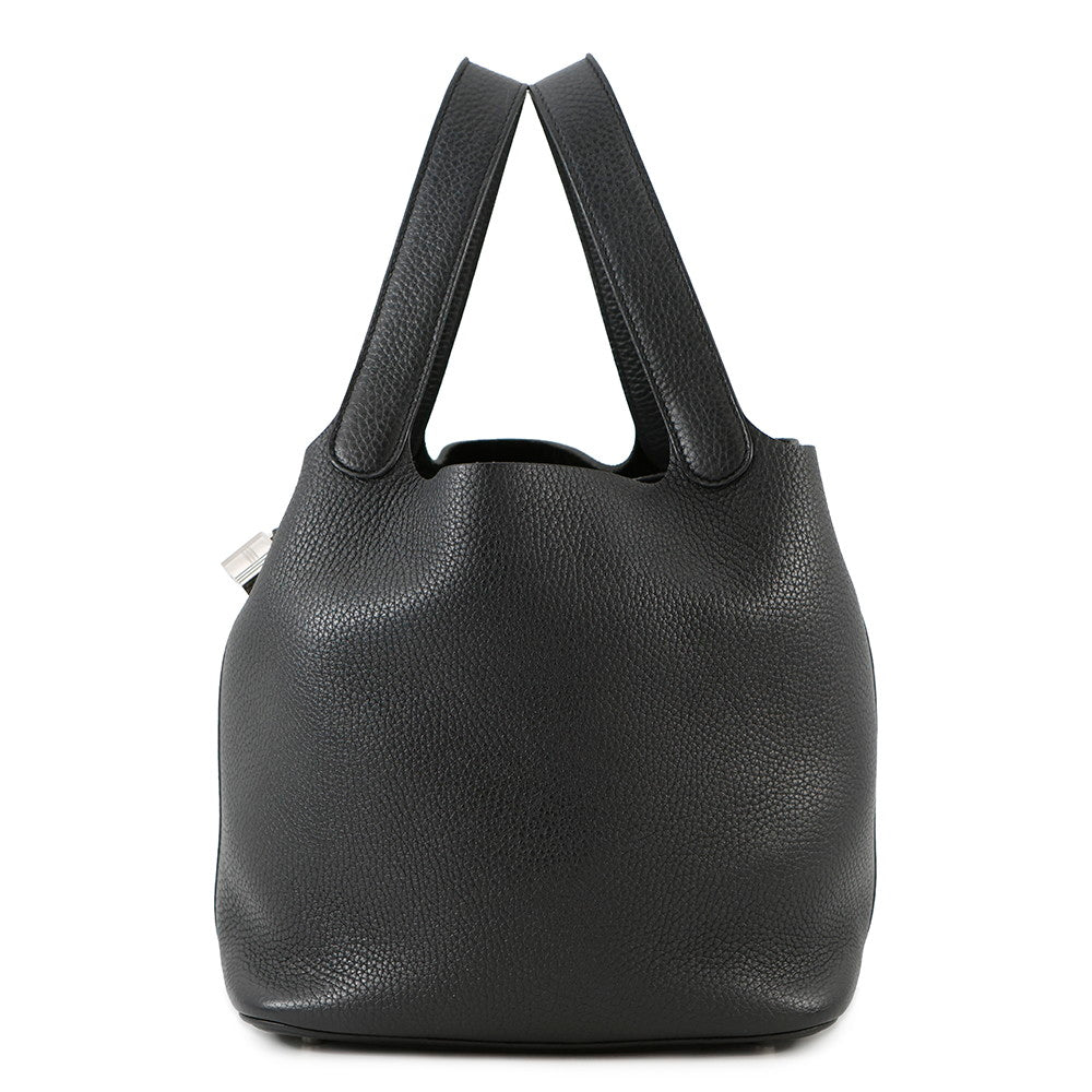 HERMES Picotin Lock Black Taurillon Clemence Size MM