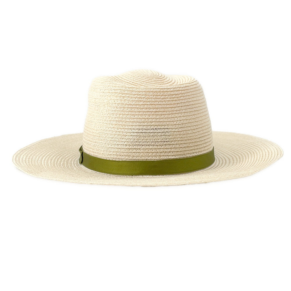 CHANEL CC Logo Ribbon Straw Hat Size M Beige/Khaki Abaca 78% Cotton 22%