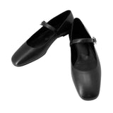 HERMES Ballet shoes "Jane" Black Leather Size 37 1/2