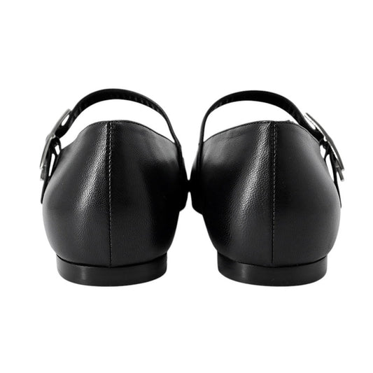HERMES Ballet shoes "Jane" Black Leather Size 37 1/2