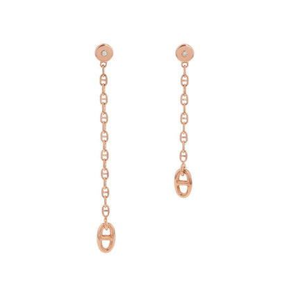 HERMES Chaine d'Ancre New Farandole Earrings Size TPMH119550B 00 18K Pink Gold