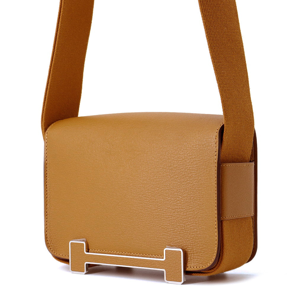 HERMES Geta Camel Chevre Myzore Goatskin