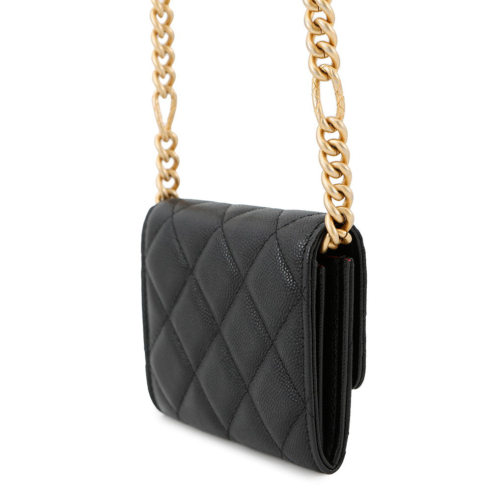CHANEL Matelasse ChainClutch BlackAP2629 Caviar Leather