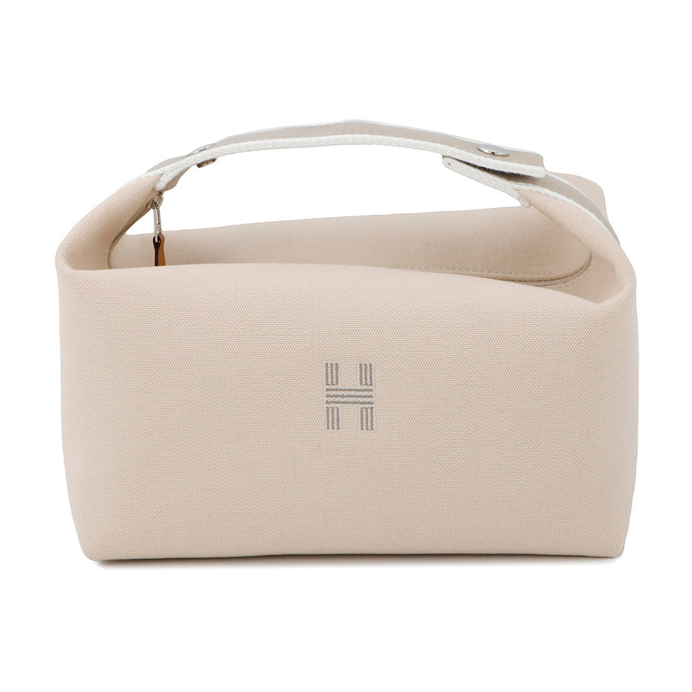 HERMES Brid a Black Beige Canvas Size GM