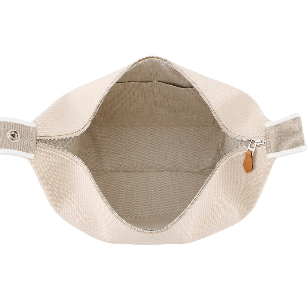 HERMES Brid a Black Beige Canvas Size GM