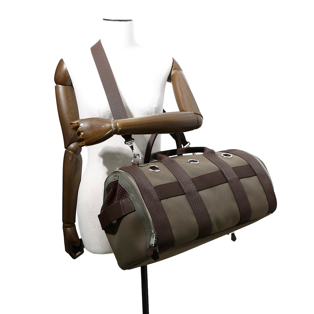 HERMES Dog carry Khaki/Feu Toile Military