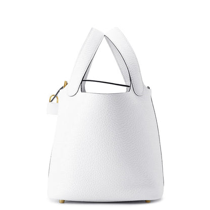HERMES Picotin Lock New White Taurillon Clemence Size PM