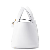 HERMES Picotin Lock New White Taurillon Clemence Size PM