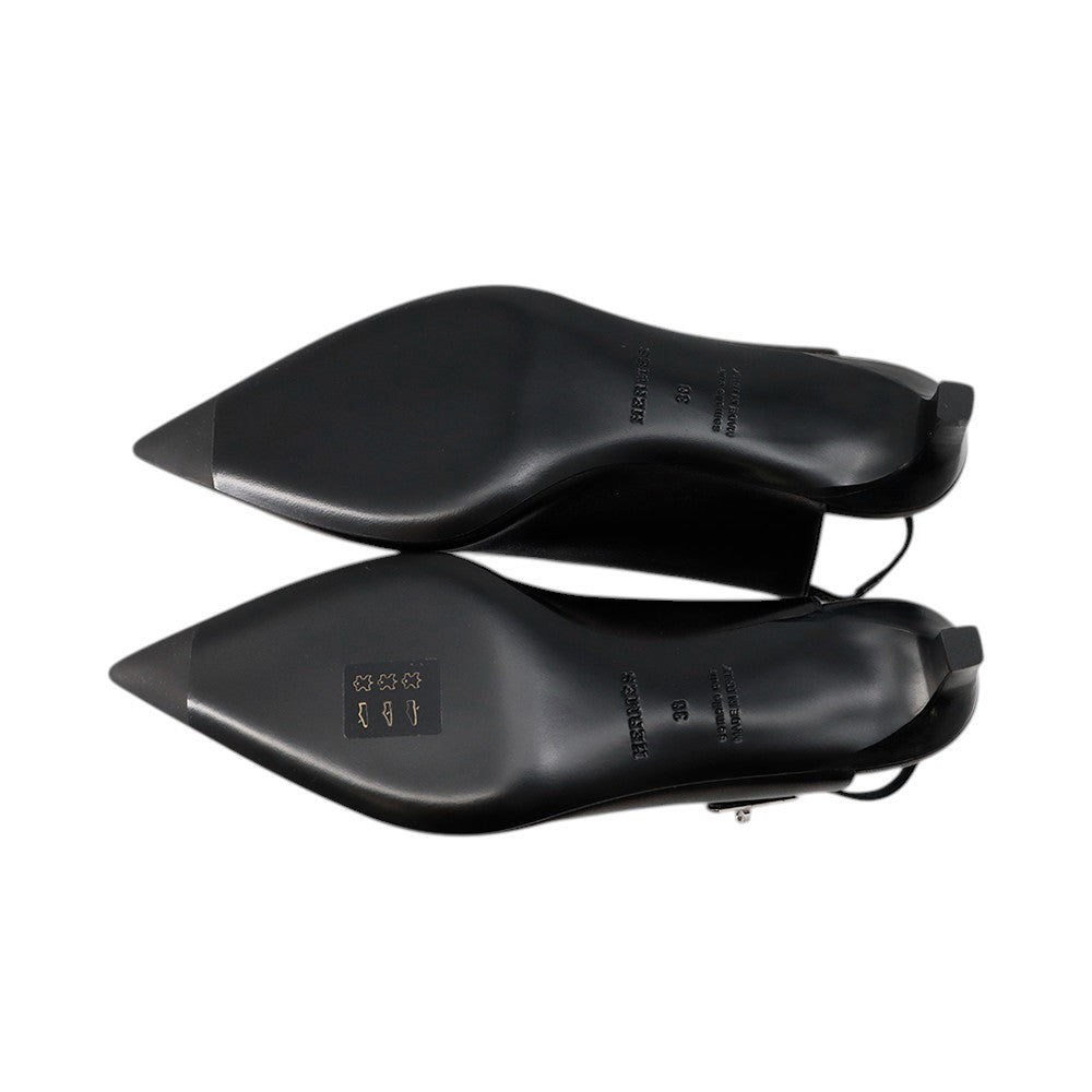 HERMES Pumps Lover Black Leather Size 38