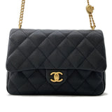 CHANEL Matelasse Heart Ball Chainshoulder BlackAS3921 Caviar Leather