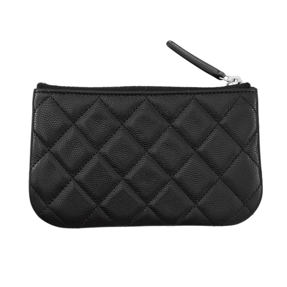 CHANEL Matelasse Star CC Logo Zip Pouch Coin Purse BlackAP4811 Soft Caviar Leather/Rhinestone