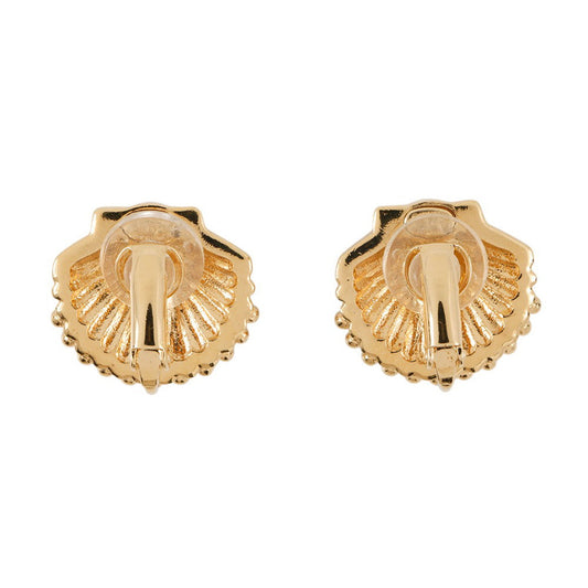 CHANEL Earring Gold Gold Plated Rhinestone