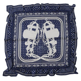 HERMES Carre Bandana Frill Bride de Gala Dot Size 70 Marine Fonce/Black Silk100%