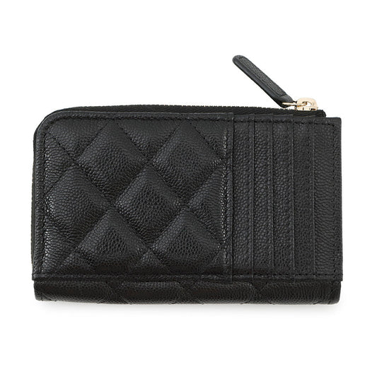 CHANEL Matelasse Fragment Card Case BlackAP3179 Caviar Leather
