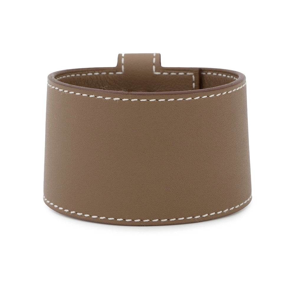 HERMES Kelly Twist Bracelet Size T3 Etoupe Swift Leather