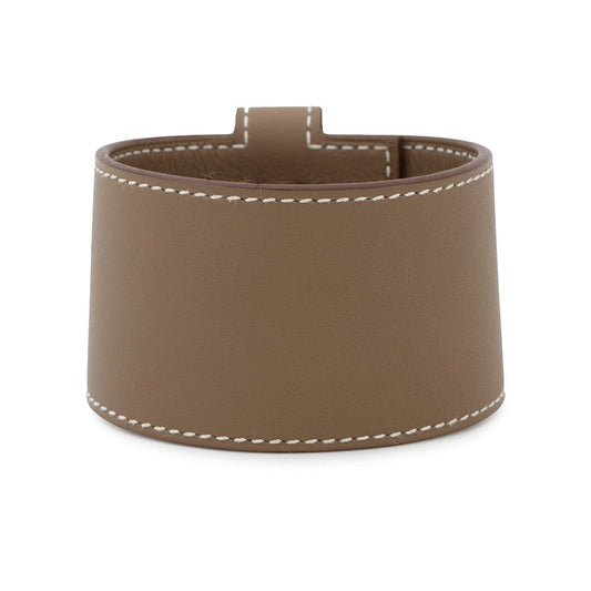 HERMES Kelly Twist Bracelet Size T3 Etoupe Swift Leather