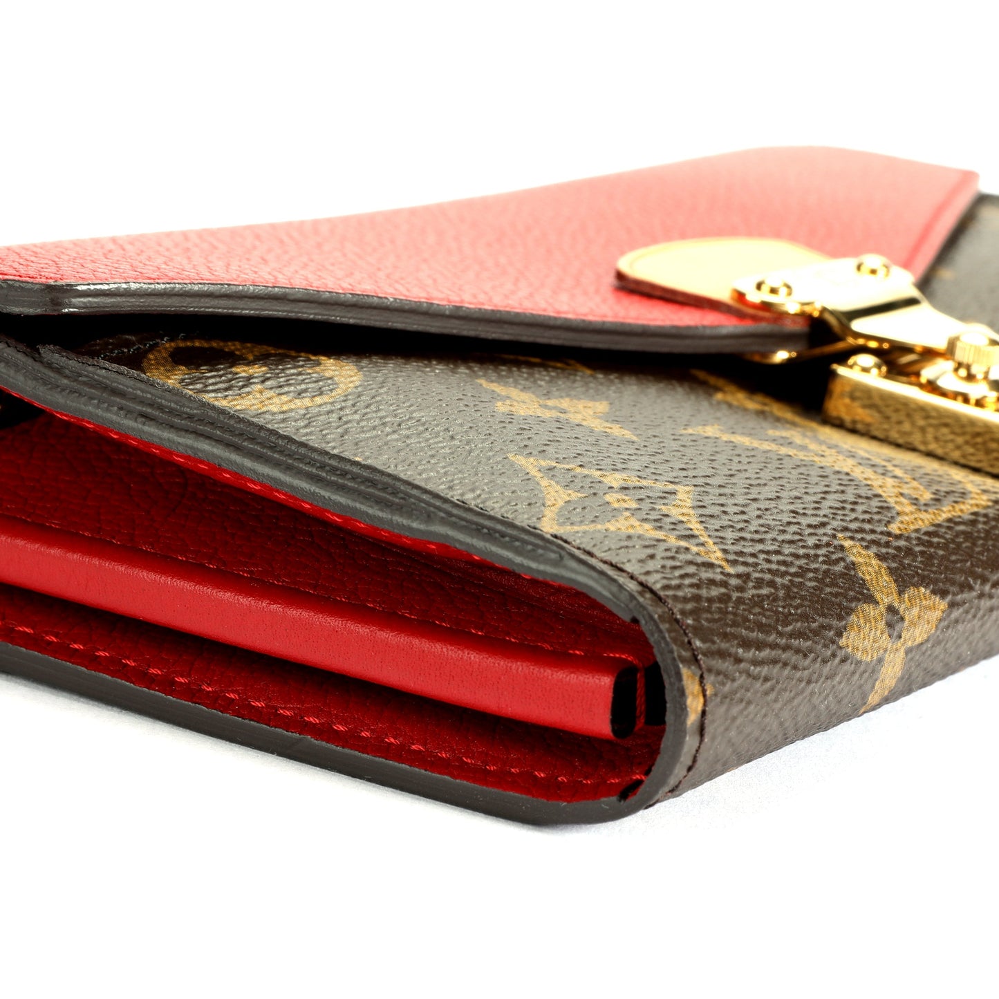 Louis Vuitton Louis Vuitton Monogram Canvas & Cerise Leather Pallas Wallet