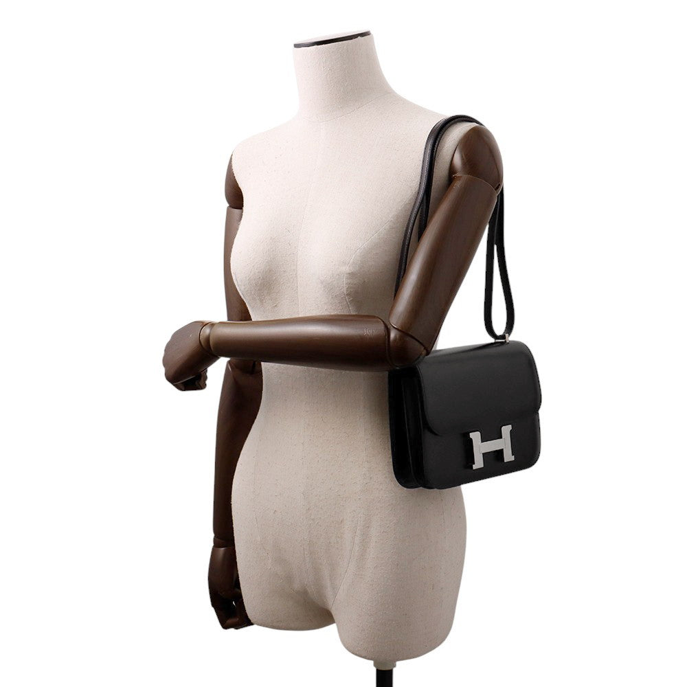 HERMES Constance3 Miroir Black Box Calf Leather Size Mini
