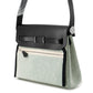 HERMES Herbag zip Ecru/Black Toile Military Vache Hunter Leather Size Mini