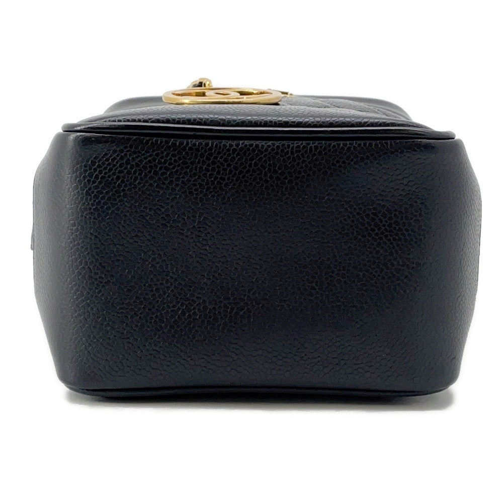 CHANEL Matelasse Chain vanity bag Black Caviar Leather