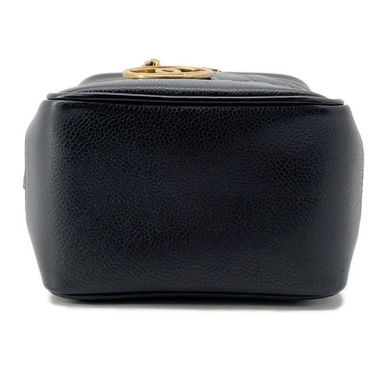 CHANEL Matelasse Chain vanity bag Black Caviar Leather