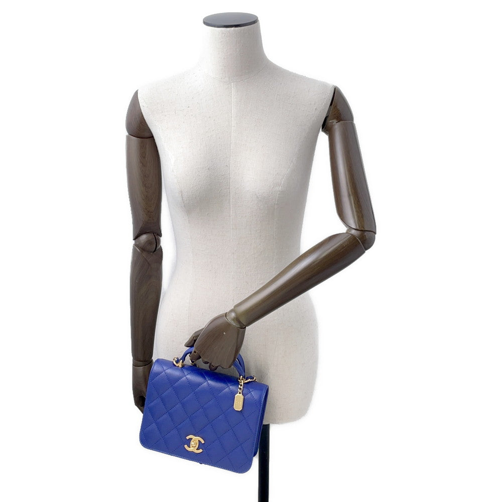 CHANEL Matelasse 2WAYBag BlueAS4286 Caviar Leather