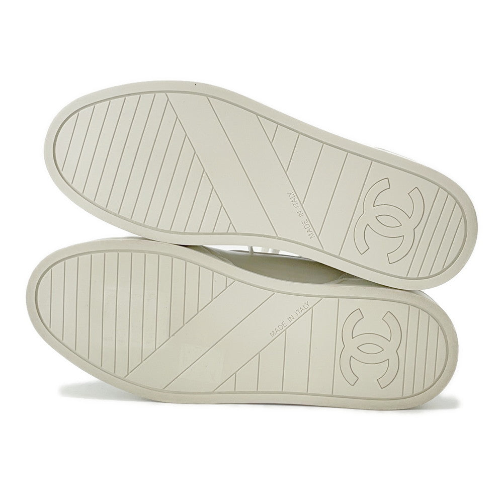 CHANEL High cut sneakers White/BlackG45109 Leather Size 36