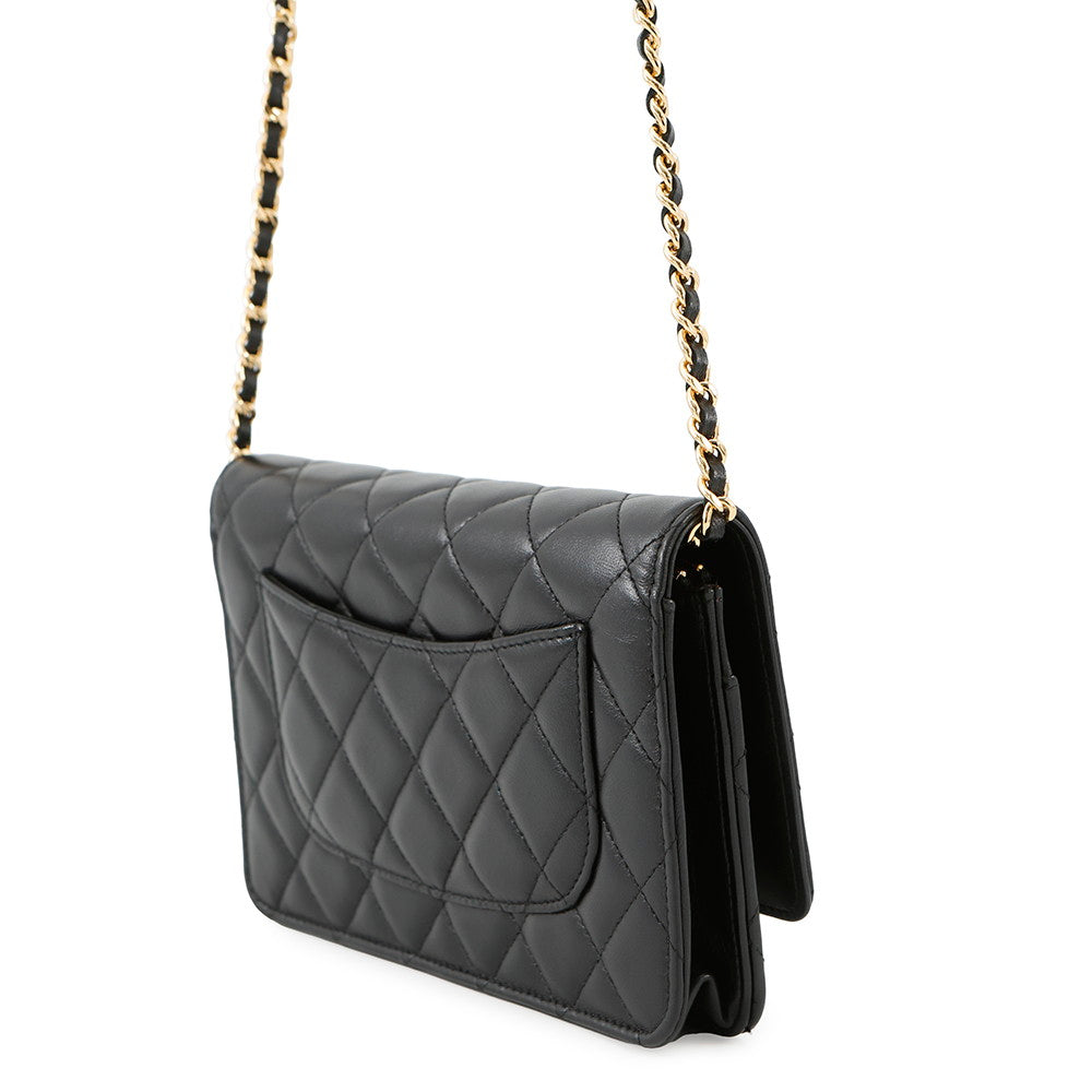 CHANEL Matelasse Chain wallet BlackAP0250 Lambskin