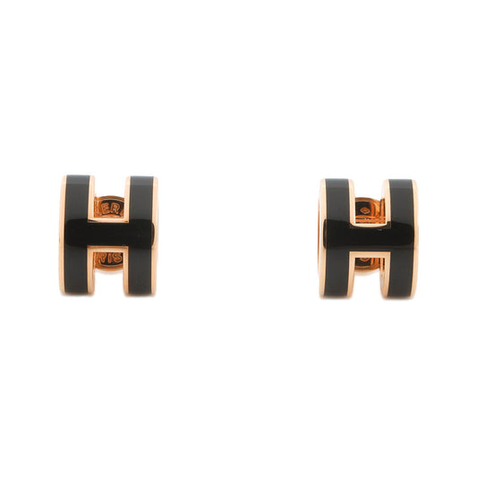 HERMES Pop Ash Mini Earrings Size Mini Black Metal