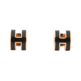 HERMES Pop Ash Mini Earrings Size Mini Black Metal