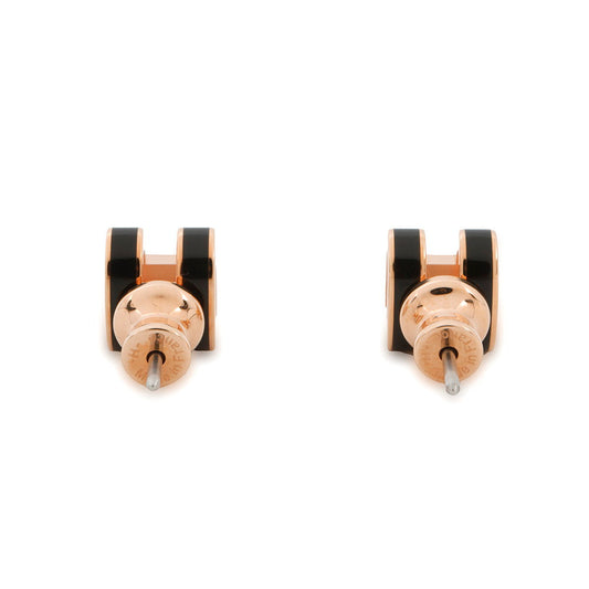 HERMES Pop Ash Mini Earrings Size Mini Black Metal