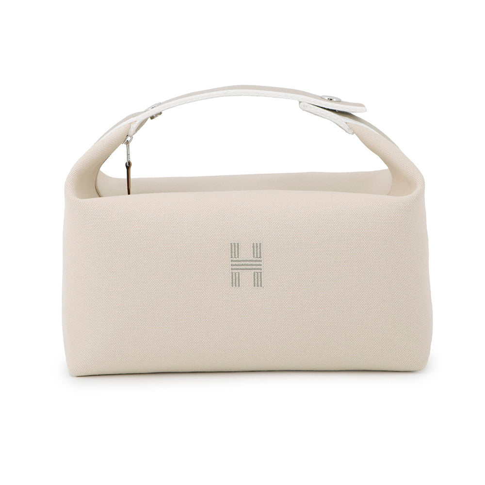 HERMES Brid a Black Beige Canvas Size GM