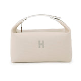 HERMES Brid a Black Beige Canvas Size GM