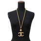 CHANEL CC Mark Necklace Gold Gold Plated