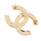 CHANEL CC Logo Brooch Black Gold Plated