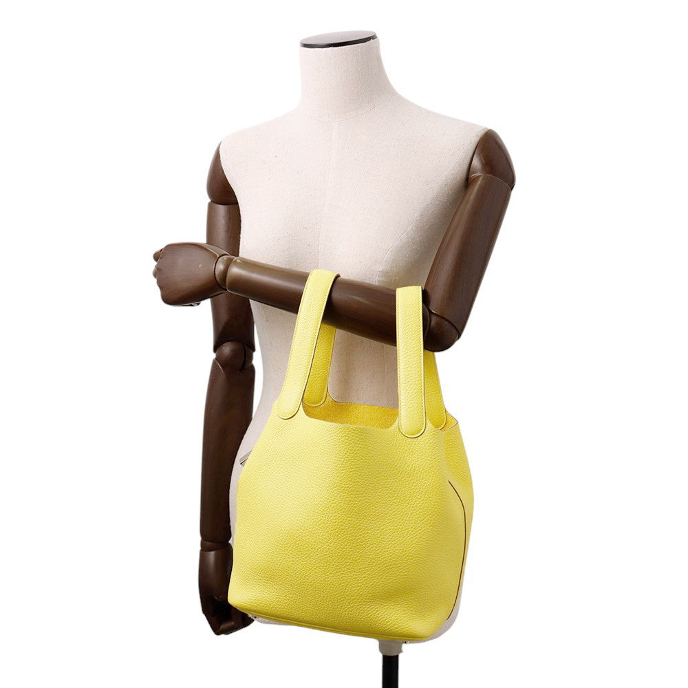 HERMES Picotin Lock Lime Taurillon Clemence Size MM