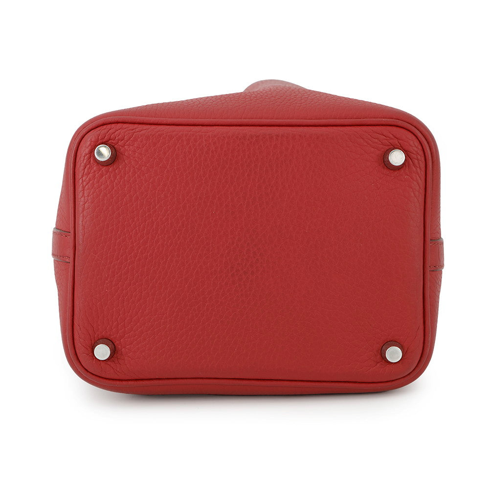 HERMES Picotin Lock Ruby Taurillon Clemence Size PM
