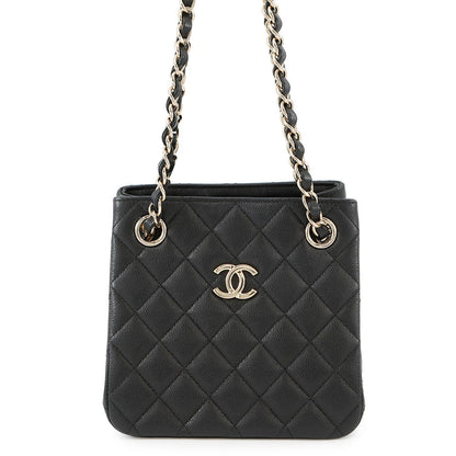 CHANEL Matelasse Chain Bucket Shoulder Bag BlackAS3176 Caviar Leather Size Mini