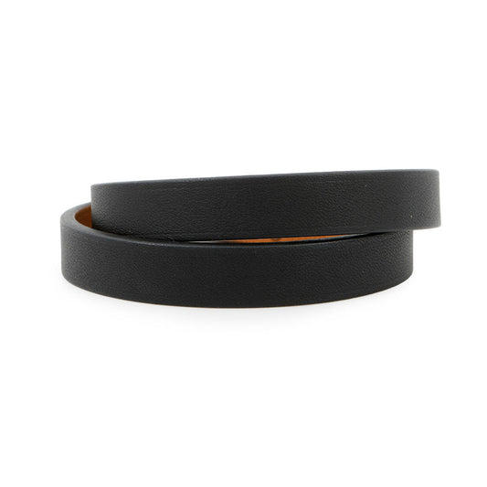 HERMES Double Tour Bracelet Size T2 Black Swift Leather